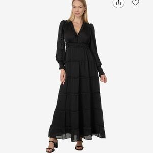 CeCe Black Long Sleeve Maxi Dress